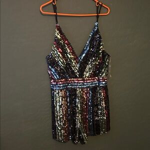 Charlotte Russe Multicolor Sequin Jumpsuit